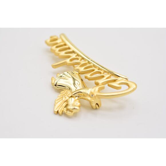 Danecraft Vintage Grandma Pin Brooch Angel Brushed Gold Signed 1980s Bin1 - Picture 8 of 12